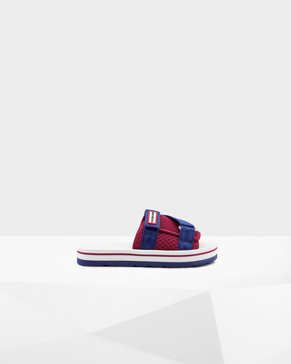 Women Hunter Original Flatform Beach | Slides White/Red/Blue | NZ-59384-XLOQ